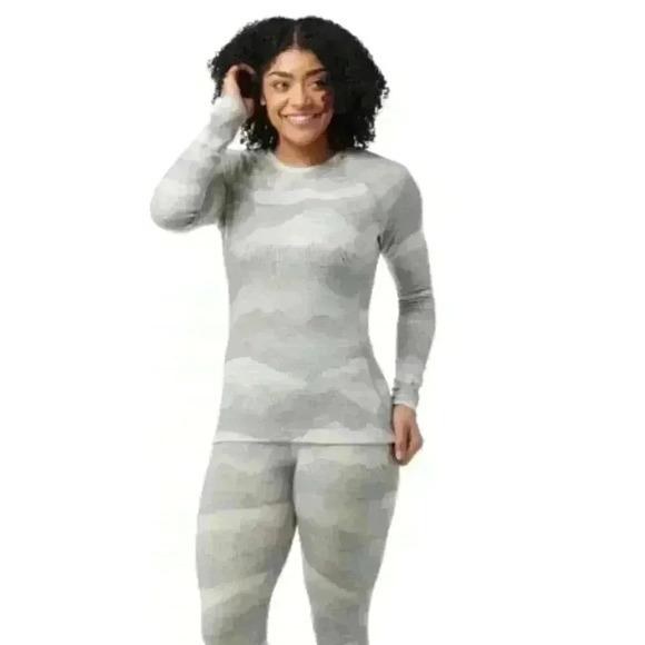 Smartwool 250 Long Sleeve Base Layer Pattern Crew Light Gray Mountain Scape XL - Picture 1 of 9